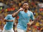Manchester City's Gabriel Jesus celebrates scoring their fourth goal against Watford on May 18, 2019
