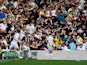 Stuart Dallas celebrates after opening the scoring for Leeds United against Derby County in their Championship playoff semi-final second leg on May 15, 2019