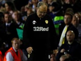 Leeds boss Marcelo Bielsa hangs his head after Leeds United are denied a spot in the Championship playoff final on May 15, 2019