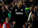 Leeds boss Marcelo Bielsa hangs his head after Leeds United are denied a spot in the Championship playoff final on May 15, 2019