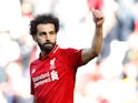 Liverpool's Mohamed Salah gives the thumbs up on May 12, 2019