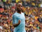 Manchester City's Raheem Sterling celebrates scoring their fifth goal against Watford on May 18, 2019