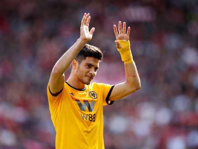 Raul Jimenez applauds the Wolves fans on May 12, 2019
