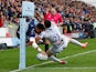 Sale Sharks Denny Solomona scores his side's seventh try against Gloucester on May 18, 2019