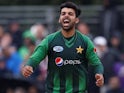 Shadab Khan in action for Pakistan in June 2018