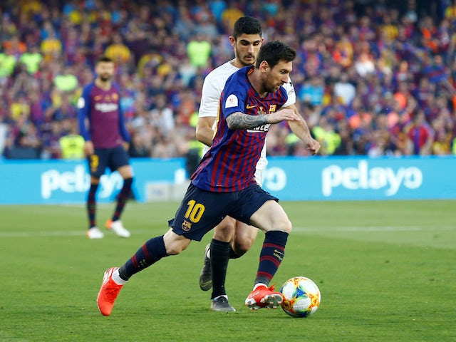 Barcelona's Lionel Messi in action against Valencia in the Copa del Rey final on May 25, 2019