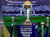 A general shot of the Cricket World Cup trophy