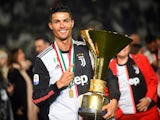 Cristiano Ronaldo celebrates winning the Serie A with Juventus on May 19, 2019