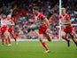 St Helens' Lachlan Coote scores a try against Castleford Tigers on May 26, 2019