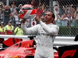 Lewis Hamilton celebrates winning the Monaco Grand Prix on May 26, 2019