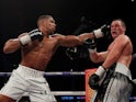 Anthony Joshua eases to victory over Joseph Parker on March 31, 2018.