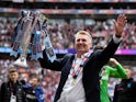 Aston Villa manager Dean Smith celebrates winning the Championship playoff final on May 27, 2019