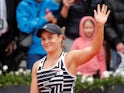 Ashleigh Barty celebrates reaching the French Open final on June 7, 2019