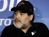 Diego Maradona pictured in May 2019 while in charge of Dorados