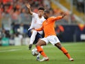 England attacker Jadon Sancho in action with Netherlands midfielder Georginio Wijnaldum in the UEFA Nations League semi-final on June 6, 2019