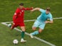 Portugal attacker Cristiano Ronaldo in action with Netherlands defender Matthijs de Ligt in the UEFA Nations League final on June 9, 2019