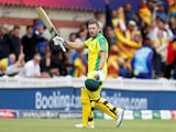 Aaron Finch in action for Australia on June 15, 2019