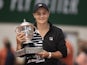 Ashleigh Barty celebrates winning the 2019 French Open