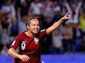 Jodie Taylor celebrates scoring for England on June 14, 2019