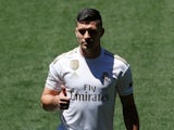 Luka Jovic at his Real Madrid unveiling on June 12, 2019