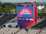 A general shot of a washed out Cricket World Cup match
