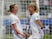 England's Ellen White celebrates scoring their first goal with Rachel Daly on June 19, 2019