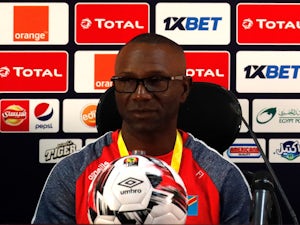 DR Congo's coach Florent Ibenge looks on during a news conference ahead of the African Nations Cup opening soccer match against Uganda at Cairo International Stadium, Egypt on June 19, 2019