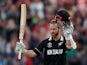 New Zealand batsman Kane Williamson celebrates scoring a century against South Africa on June 19, 2019