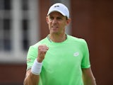 South Africa's Kevin Anderson reacts during his first round match against Britain's Cameron Norrie at Queen's on June 17, 2019