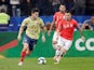 Colombia's James Rodriguez in action with Chile's Charles Aranguiz in the Copa America quarter-finals on June 28, 2019