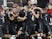 DC United forward Wayne Rooney (9) celebrates with teammates after scoring a goal from beyond midfield against Orlando City SC in the first half at Audi Field on June 27, 2019