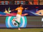 Ivory Coast's Jonathan Kodjia celebrates scoring their first goal against South Africa on June 24, 2019