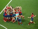 Norway Women's team celebrate after beating Australia in the World Cup last-16 on June 22, 2019