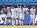 Tunisia's Wahbi Khazri celebrates scoring their first goal with teammates against Mali on June 28, 2019