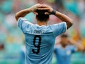 Luis Suarez reacts after missing a chance for Uruguay in their Copa America defeat to Peru on June 29, 2019