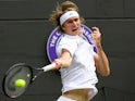 Alexander Zverev in action at Wimbledon on July 1, 2019