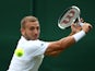 Dan Evans in action at Wimbledon on July 2, 2019