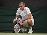 Britain's Dan Evans reacts during his third round match against Portugal's Joao Sousa on July 7, 2019