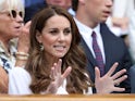 Britain's Catherine, Duchess of Cambridge, sat alongside Wimbledon Chairman Philip Brook in the Royal Box ahead of the first round match between Germany's Tatjana Maria and Germany's Angelique Kerber on July 2, 2019