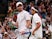 Britain's Andy Murray and France's Pierre-Hugues Herbert celebrate after winning their first round double's match against Romania's Marius Copil and France's Ugo Humbert on July 4, 2019