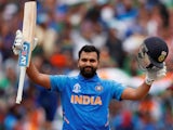 India's Rohit Sharma celebrates another century against Bangladesh on July 2, 2019