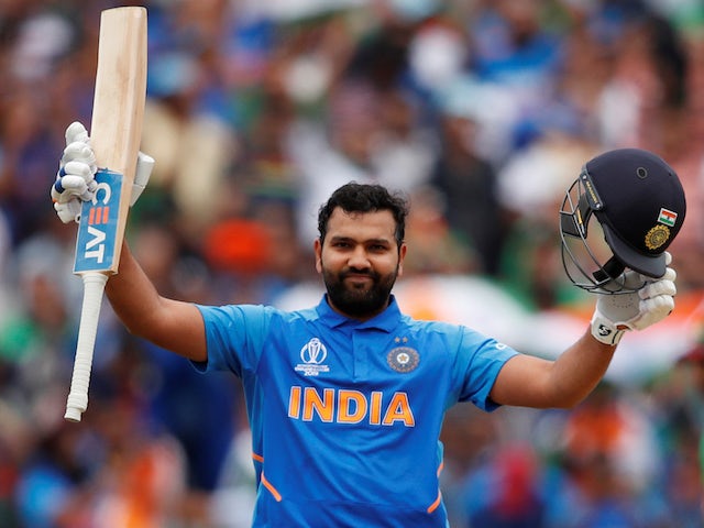 India's Rohit Sharma celebrates another century against Bangladesh on July 2, 2019