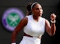 Serena Williams celebrates against Kaja Juvan on July 4, 2019