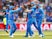 India's Jasprit Bumrah celebrates taking the wicket of New Zealand's Martin Guptill on July 9, 2019