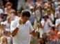 Novak Djokovic celebrates reaching the Wimbledon final on July 12, 2019