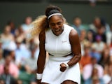 Serena Williams of the U.S. celebrates during her quarter final match against Alison Riske of the U.S. on July 9, 2019