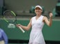 Simona Halep celebrates beating Elina Svitolina at Wimbledon on July 11, 2019
