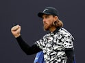 England's Tommy Fleetwood reacts on the 18th hole during the second round of The Open on July 19, 2019