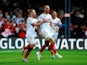 Middlesbrough's Lewis Wing celebrates scoring their third goal with teammates 