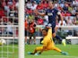 Harry Kane scores for Tottenham Hotspur against Real Madrid in the Audi Cup on July 30, 2019.